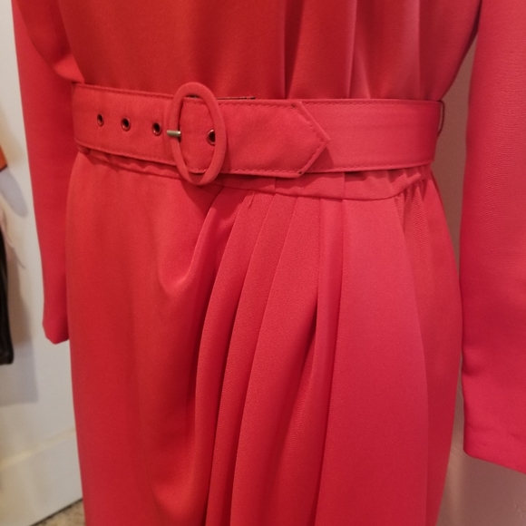 Vintage Bright Red 80s Dress - Picture 6 of 9